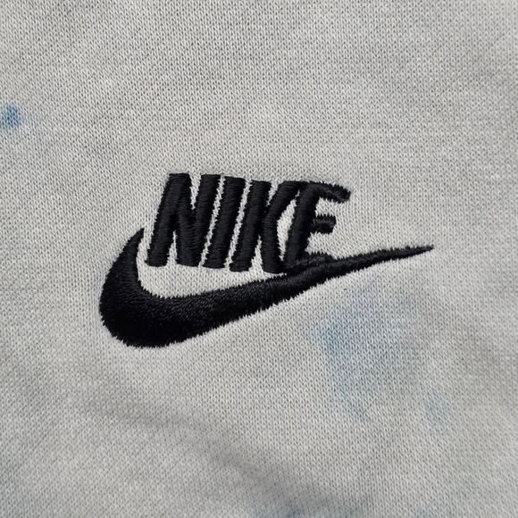 Nike Washed Out Tie Dyed Hoodie Women XS Light Blue White Cotton - Picture 2 of 9
